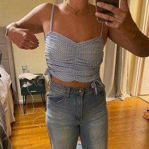 BOOHOO BLUE CROP TOP
